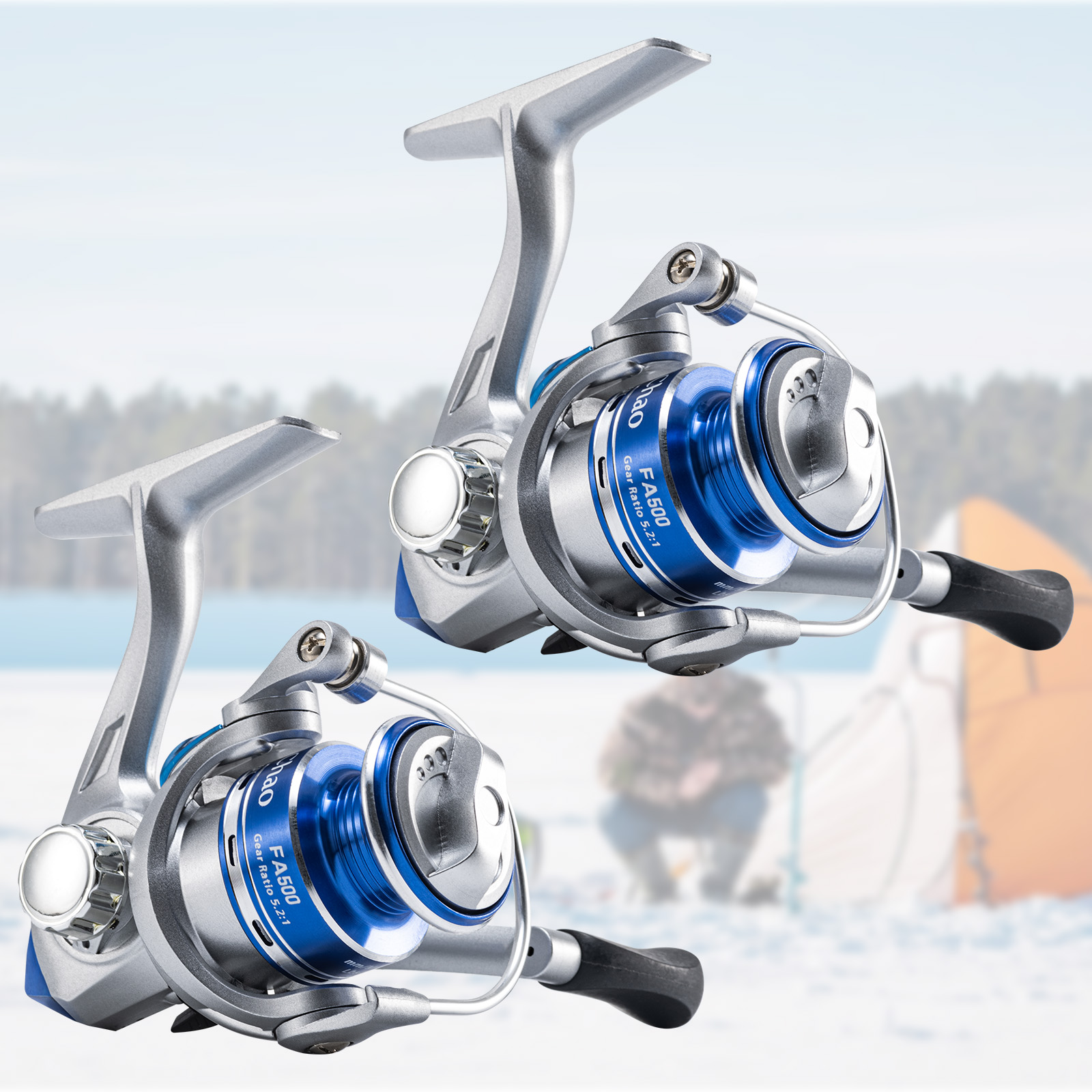 Ice Fishing Reel - Goture 新しいアイスフィッシングリール冬ギア比 5.2:1 ポータブル耐久性のあるインラインアイスリール金属スプール魚機器アクセサリー
