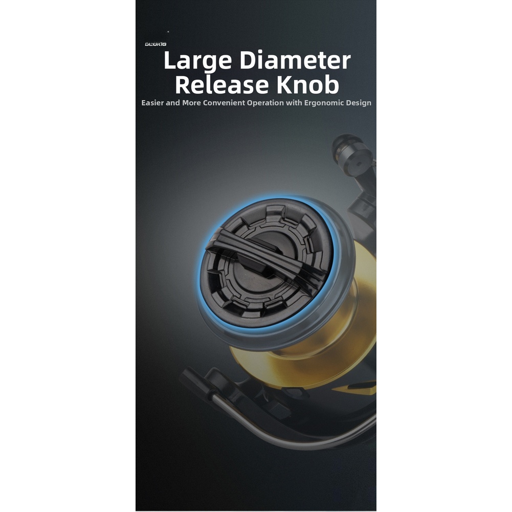 Reel Drag Knob - 特大ドラッグノブと人間工学に基づいたT字型ハンドルを備えたメタルスプールフィッシングリール、遠投用、大物釣り用