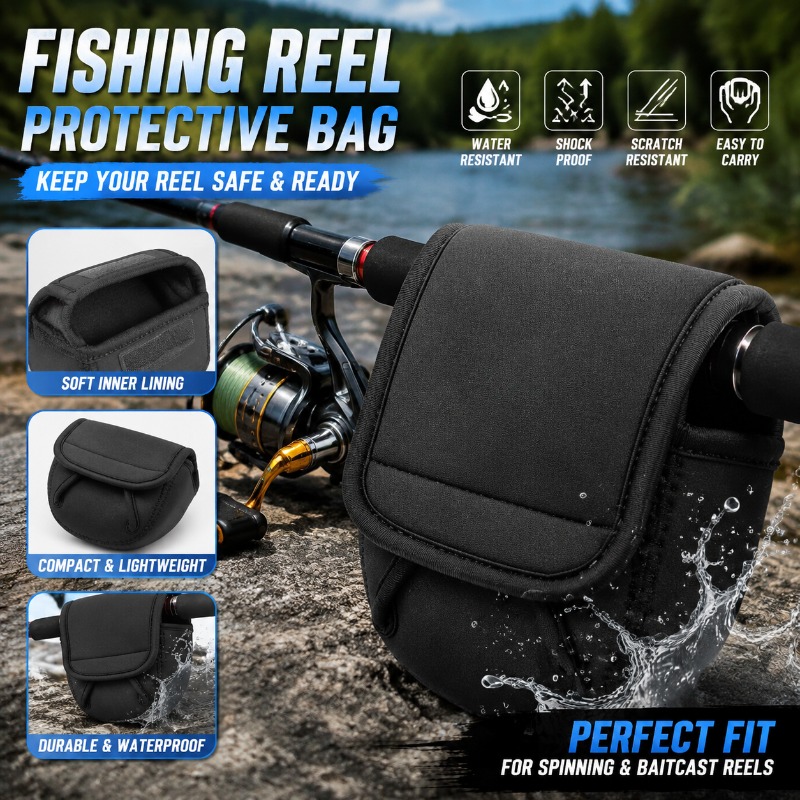Reel Bag - 釣りリール保護カバーバッグ スピニングリールケース ポーチホルダー 500-8000サイズリール用 アウトドア釣り用具収納アクセサリー