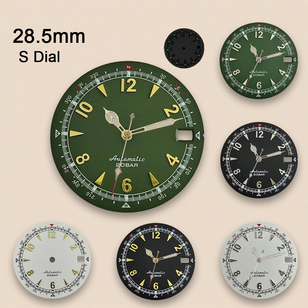 Reel Case - NH35 NH36ムーブメント対応 NH35ダイヤル Sロゴ 28.5mm レトロウォッチダイヤル