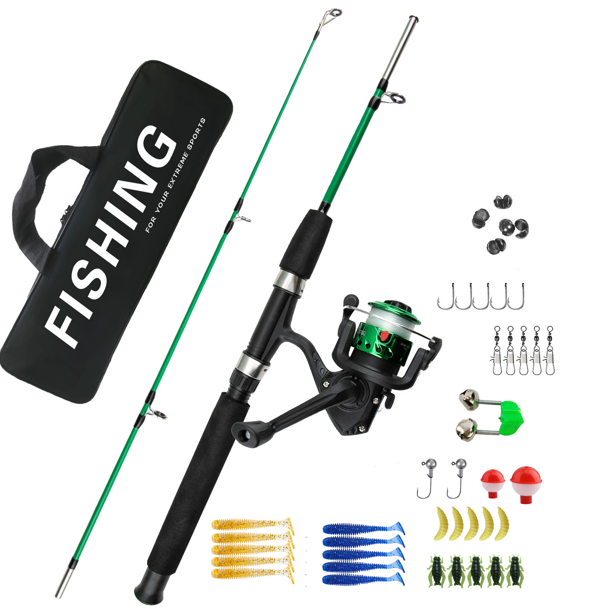 初心者向け2セクションアイスフィッシングロッドコンボ、ロング - Ice Fishing Reel のレビューと価格