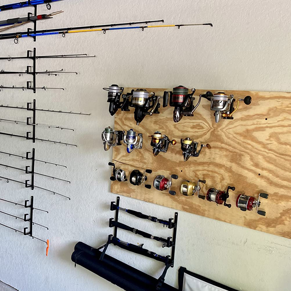 5個入り壁掛け釣りリールホルダー、ベイトキャスティング・フラ - Spincast Reel のレビューと価格