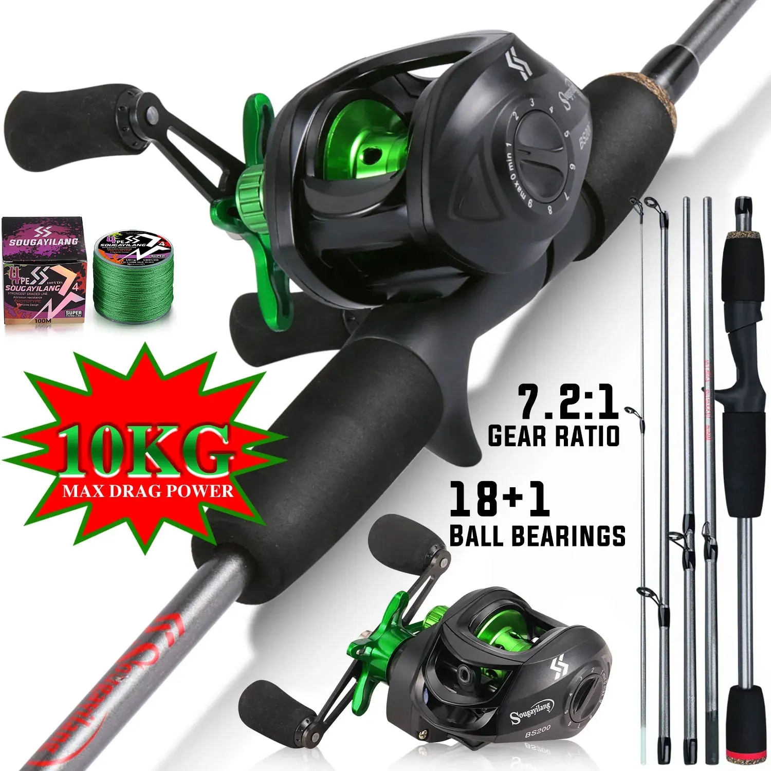 Sougayilang 釣り竿コンボ 1.7 メートルカーボ - Spincast Reel のレビューと価格