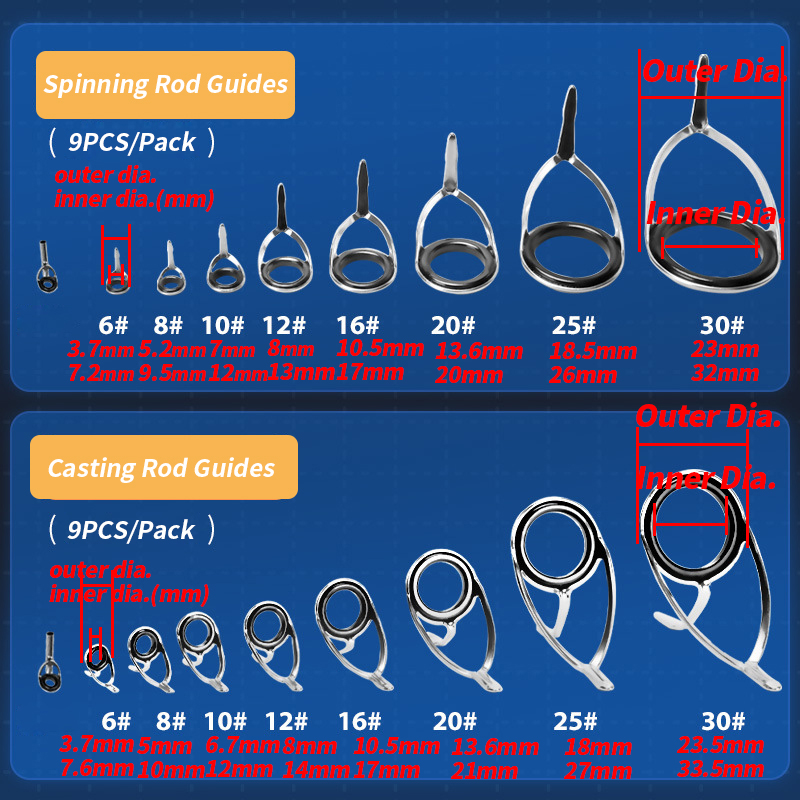 釣り竿用セラミックリング修理キット,9ユニット - Reel Repair Kit のレビューと価格